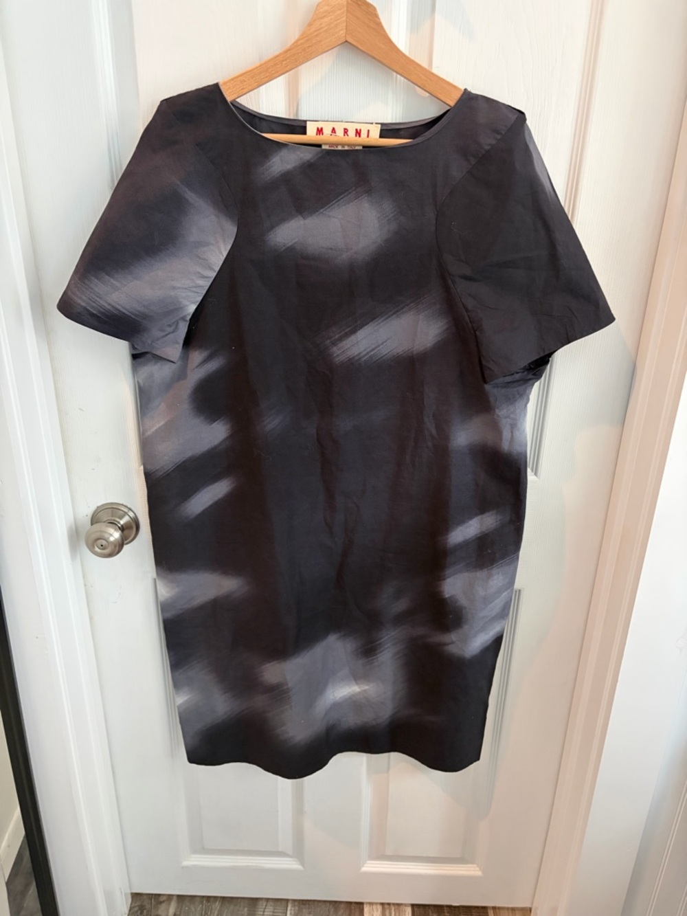 Marni 100% cotton Short-Sleeve bateau neckline shift dress